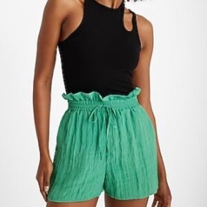Express High Waist Green Women's Shorts